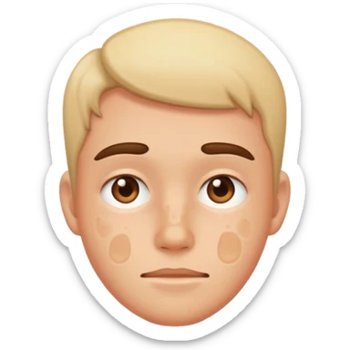 close up of face with visible acne sticker