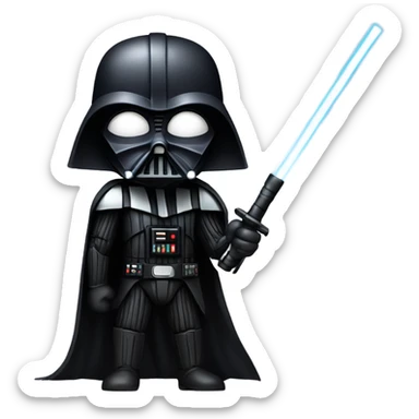 Realistic Darth Vader with a bo staff and a menacing look  sticker
