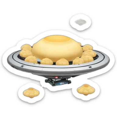 Flying UFO with dumplings sticker