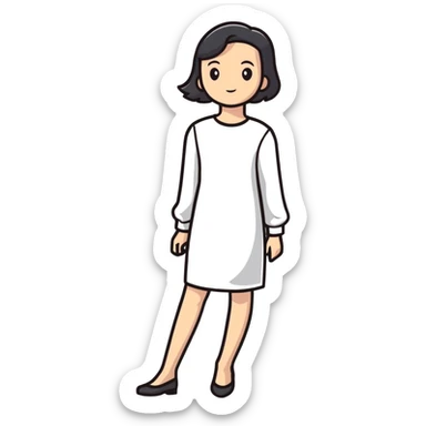 fashionable colorful dress with long sleeves sticker