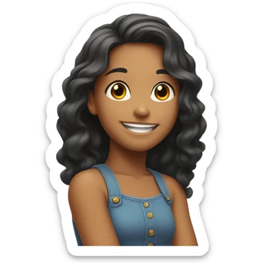 Girls smiling together outdoors sticker