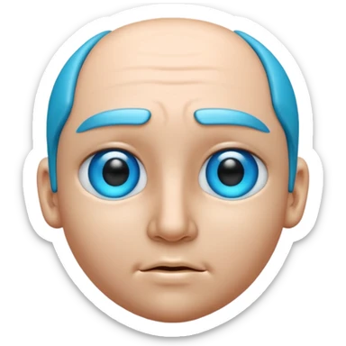 "blue 3D side eye emoji, sigma judging look, cold phonk style, high detail" sticker