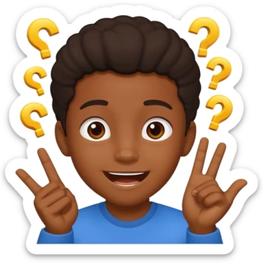 Creat light black kid with this "👍, 👈, 😀, 😎, reaction sticker