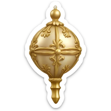 Elegant Christmas finial ornament sticker