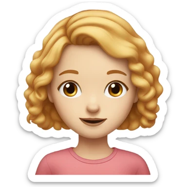 Strawberry blonde girl with grey eyes with round nose sticker