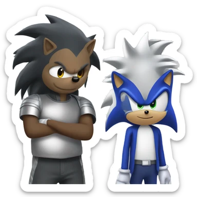 Sonic shadow and silver as one hedgehog  sticker
