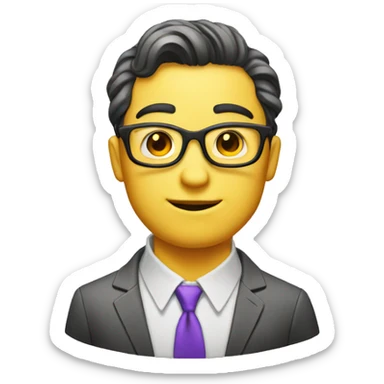 Nerd emoji with a double chin sticker