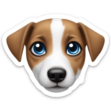 Jack Russel puppy with blue eyes and spot on right eye sticker