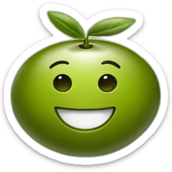 an olive on an olive smiling sticker