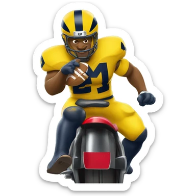 Michigan wolverine riding an Ohio state buckeye sticker