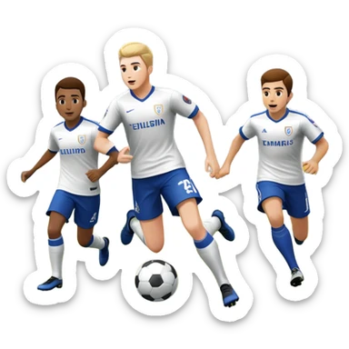 An icon showing close-up players in action, inspired by EA Sports FC 25. The design features players on the field, with the stadium lights shining brightly and a lively crowd in the stands. Transparent background highlights the energy and excitement of the match. sticker