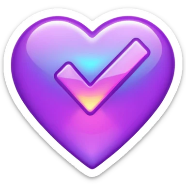 holographic purple checkmark sticker