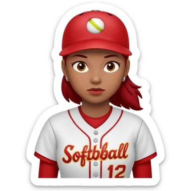 Softball pitcher cherry red sticker