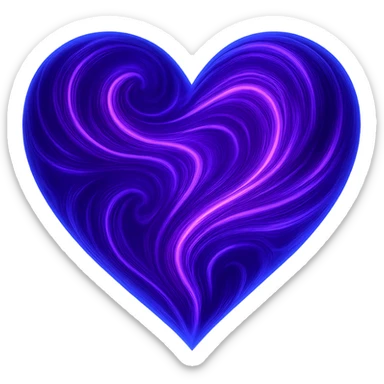 heart with a swirling ultraviolet pattern, digital illustration sticker