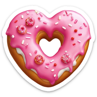 Valentines day donut sticker