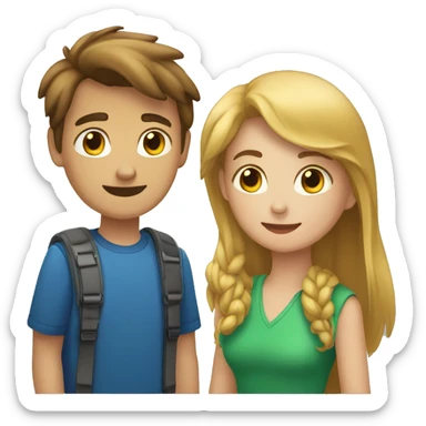 Un jeune homme qui vient de sortir avec une jeune femme sticker