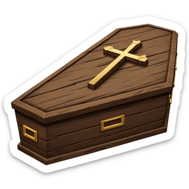 coffin with cross emoji, no text sticker