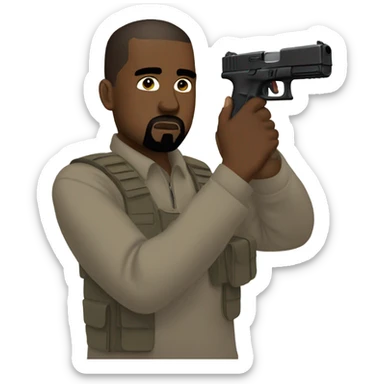 Kanye west with a glock 19 sticker