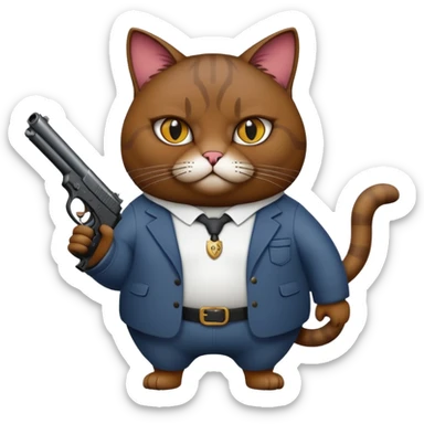Lesbian fat cat that has a gun and is from the ghetto sticker