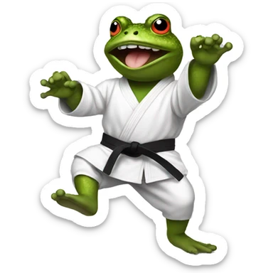toad playing taekwondo sticker