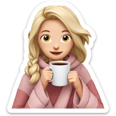 smiling girl with coffee mug sticker