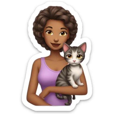 Coquette girl and her lil cat sticker