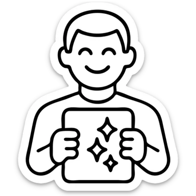 Add sparkles to the gold tablet, outline style, with no background. sticker