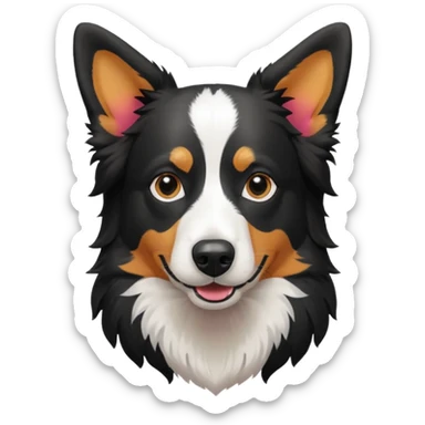 Colorful Border collie Dog, Border collie Portrait, Dog Sticker Clip art sticker