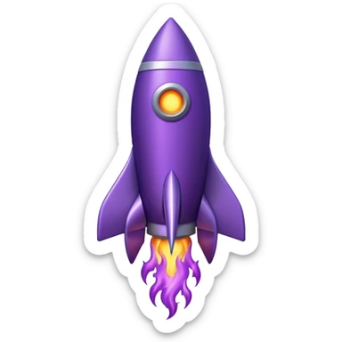 purple rocket purple flame sticker
