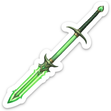green fire sword sticker