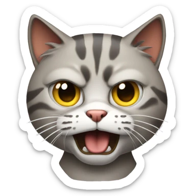 Cat angry sticker
