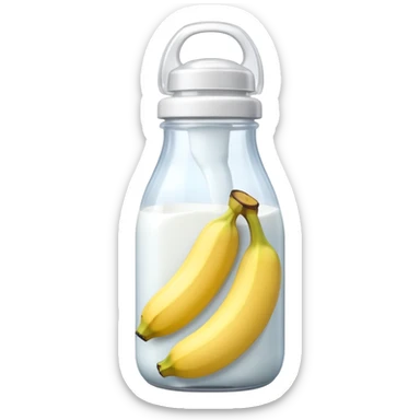 baby Milk bottle with banana tag sticker