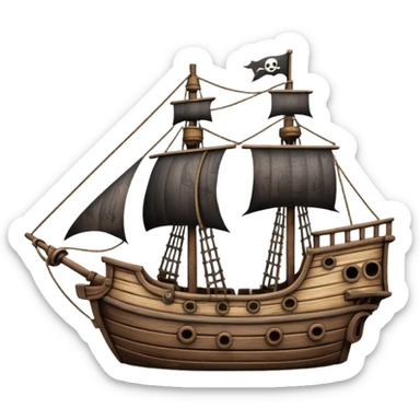 little pirate ship for penguins sticker