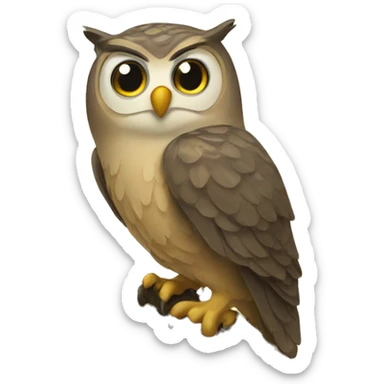 Owl perched on tree branch sticker