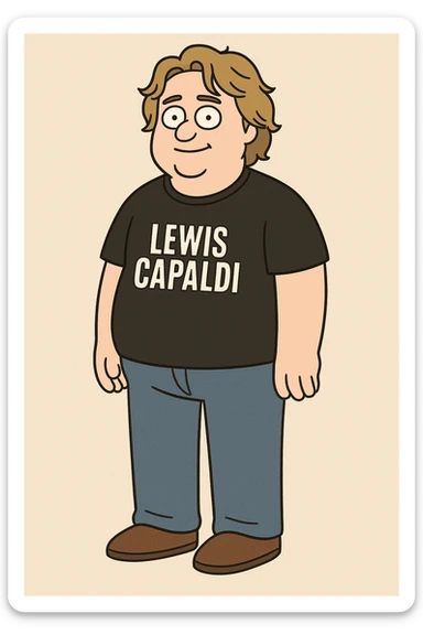 Lewis capaldi black shirt red Loose a blue jeans  sticker