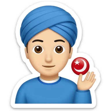 DOĞU TÜRKİSTAN BAYRAĞI (İNSANSIZ) AY VE YILDIZ MAVİ BAYRAK sticker