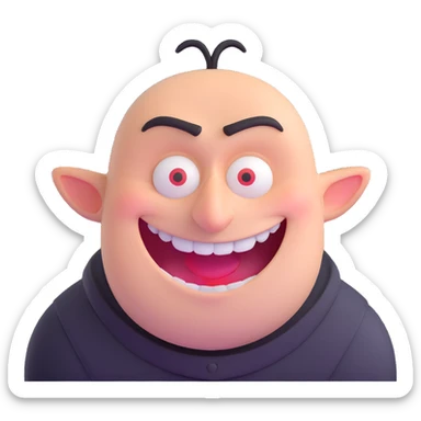Gru from Despicable Me with his evil grin sticker