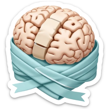 brain organ wrapped in bandages sticker
