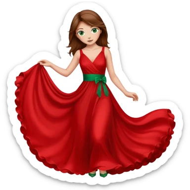 Handmaid woman with brown hair and green eyes. Wearing all red sticker