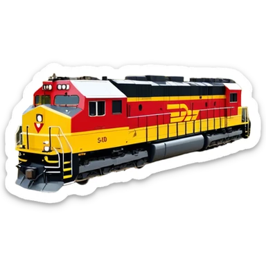 Diesel Locomotive - EMD SD70 (Model Year: 2021) (Iconic colour: Red and yellow) sticker