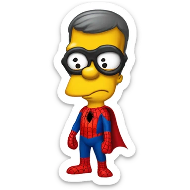Homer Simpson wearing Spider-Man’s suit sticker