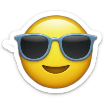 a sun with long rays, eyes, a smile in a denim panama sticker