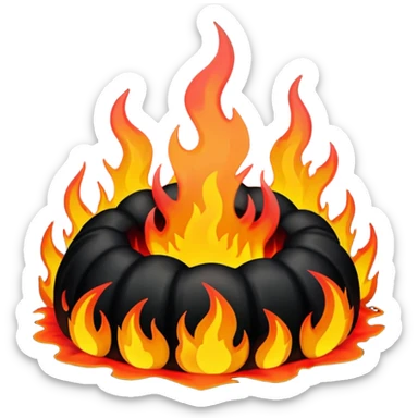hell view with Red and black with fire, devily sticker