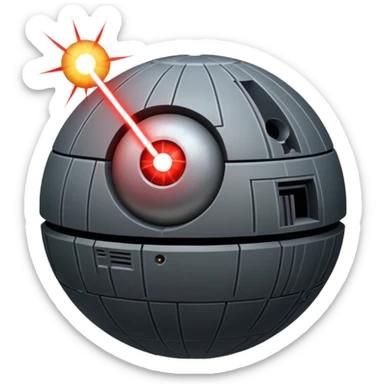 death star laser space background sticker
