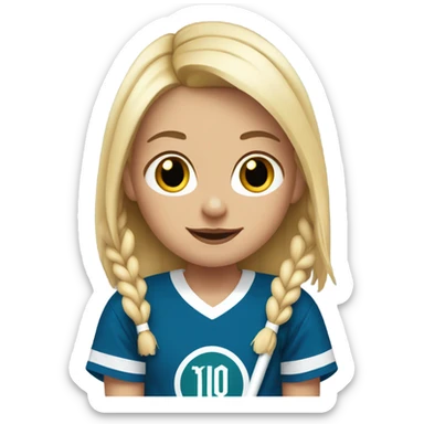 Blonde girl with bunny ears and a hockey jersey  sticker