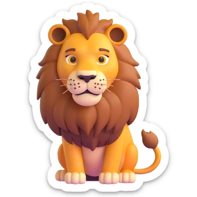 flirtatious lion looking sideways with suggestive expression sticker
