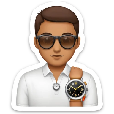 Watch wearing a sunglass sticker