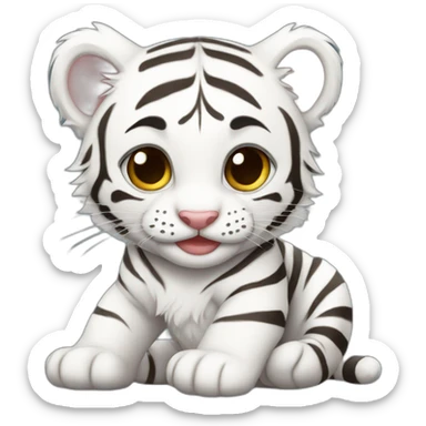 Baby white Tiger sticker