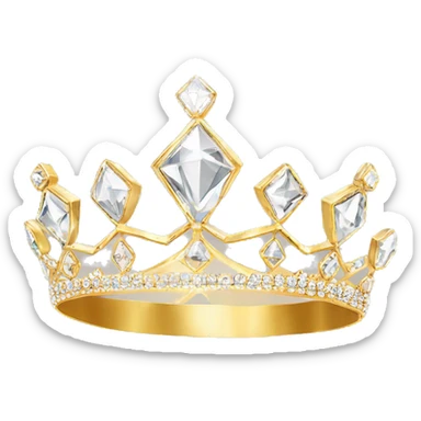 diamond crystal tiara gold sticker