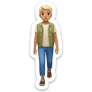 someone walking IN THE GARDEN on a path with flower and plants around him sticker